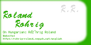 roland rohrig business card